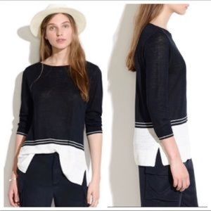 Madewell Linen Colorblock Sweater